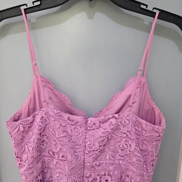 J.Crew Lavender Lace Dress Size 6 Scalloped V-Neck Zip Back Lined Cocktail - Picture 6 of 11
